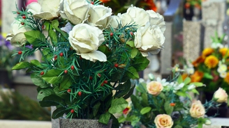 flowers on the grave-crop