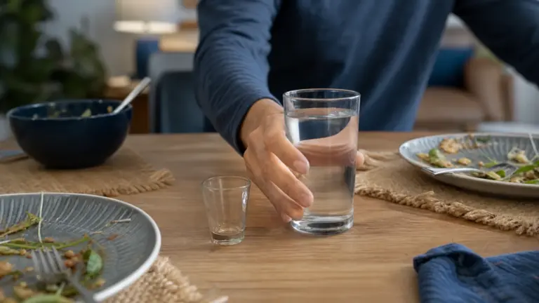Voda jako bezpečnější volba po jídle než alkohol