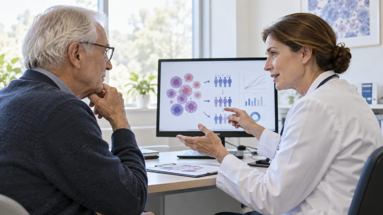 Lékařský tým probírá výsledky klinické studie